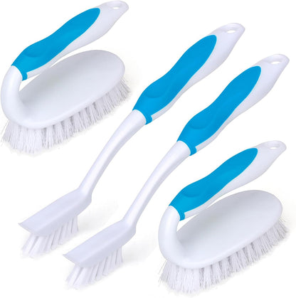 Scrub Brush Set, 4 Pack Deep Cleaning Brush Kit, Black