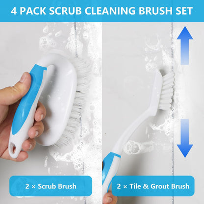 Scrub Brush Set, 4 Pack Deep Cleaning Brush Kit, Black