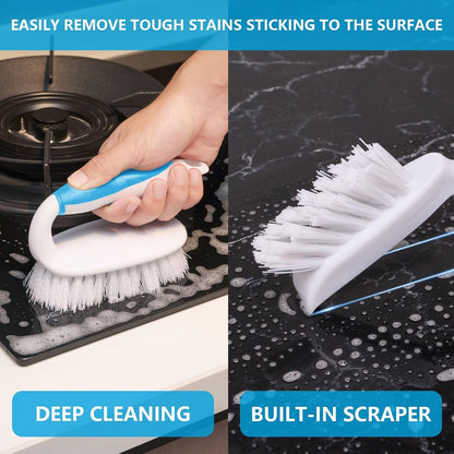 Scrub Brush Set, 4 Pack Deep Cleaning Brush Kit, Black