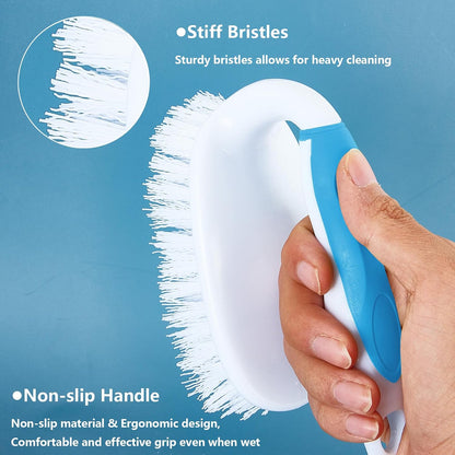 Scrub Brush Set, 4 Pack Deep Cleaning Brush Kit, Black