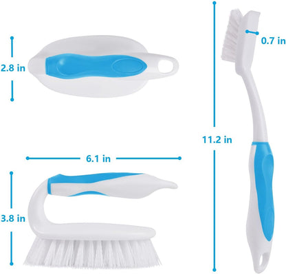 Scrub Brush Set, 4 Pack Deep Cleaning Brush Kit, Black