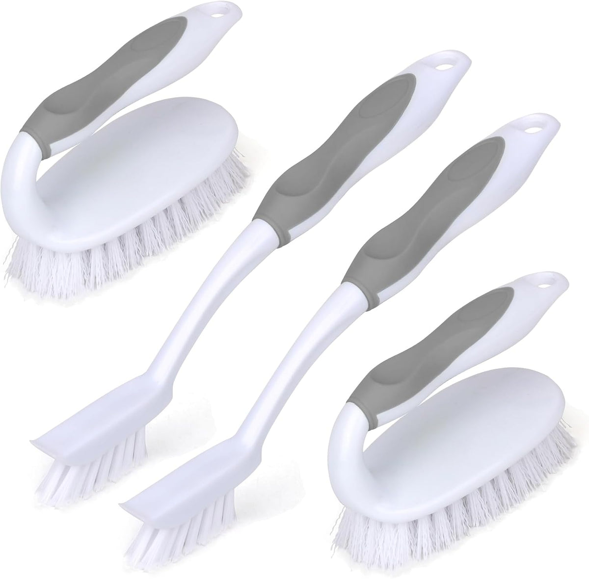 Scrub Brush Set, 4 Pack Deep Cleaning Brush Kit, Black