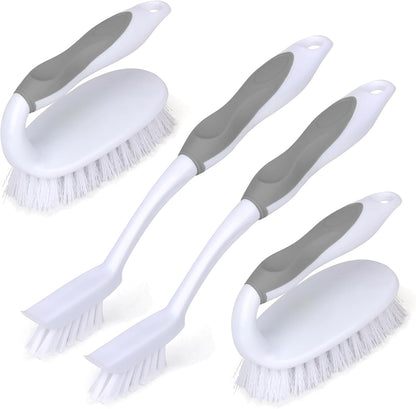 Scrub Brush Set, 4 Pack Deep Cleaning Brush Kit, Black