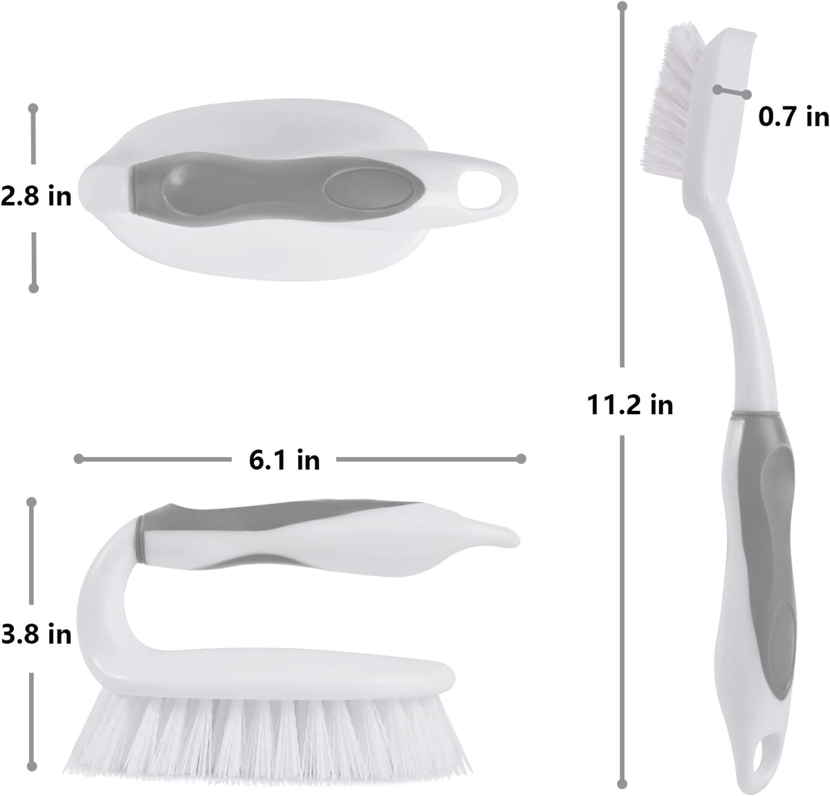 Scrub Brush Set, 4 Pack Deep Cleaning Brush Kit, Black