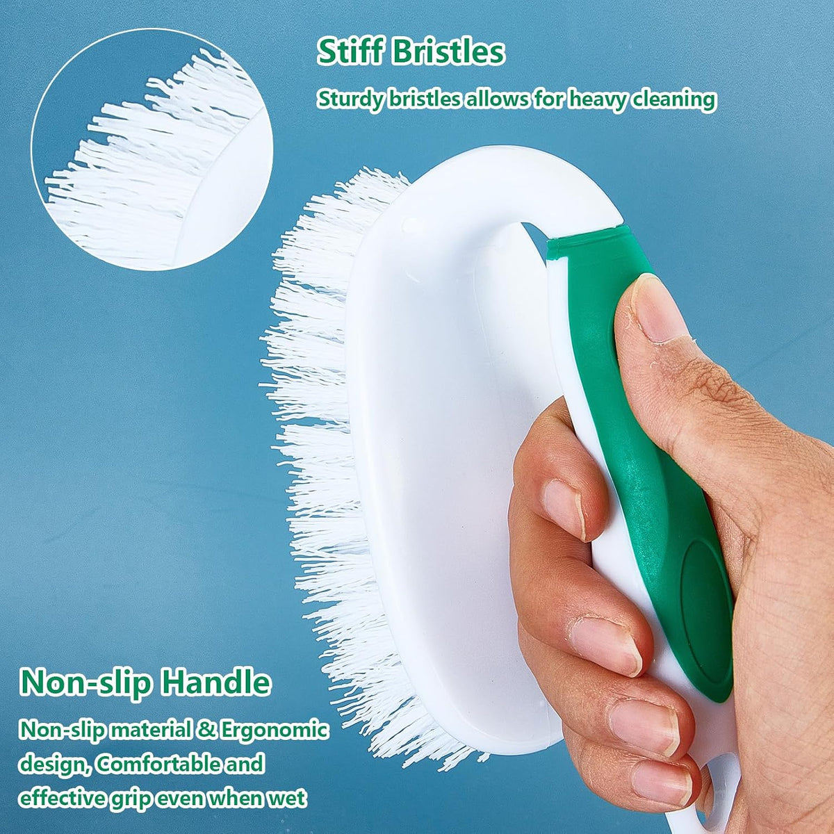 Scrub Brush Set, 4 Pack Deep Cleaning Brush Kit, Black