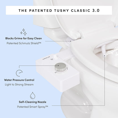 Classic 3.0 Bidet Toilet Seat Attachment, Brushed Nickel