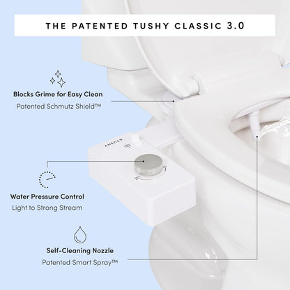 Classic 3.0 Bidet Toilet Seat Attachment, Brushed Nickel