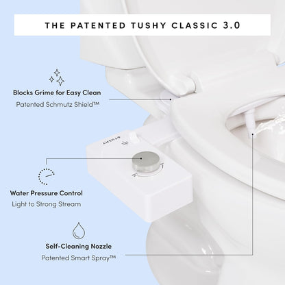 Classic 3.0 Bidet Toilet Seat Attachment, Brushed Nickel