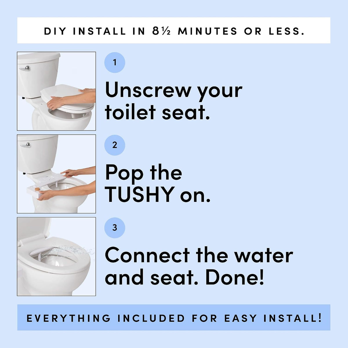 Classic 3.0 Bidet Toilet Seat Attachment, Brushed Nickel