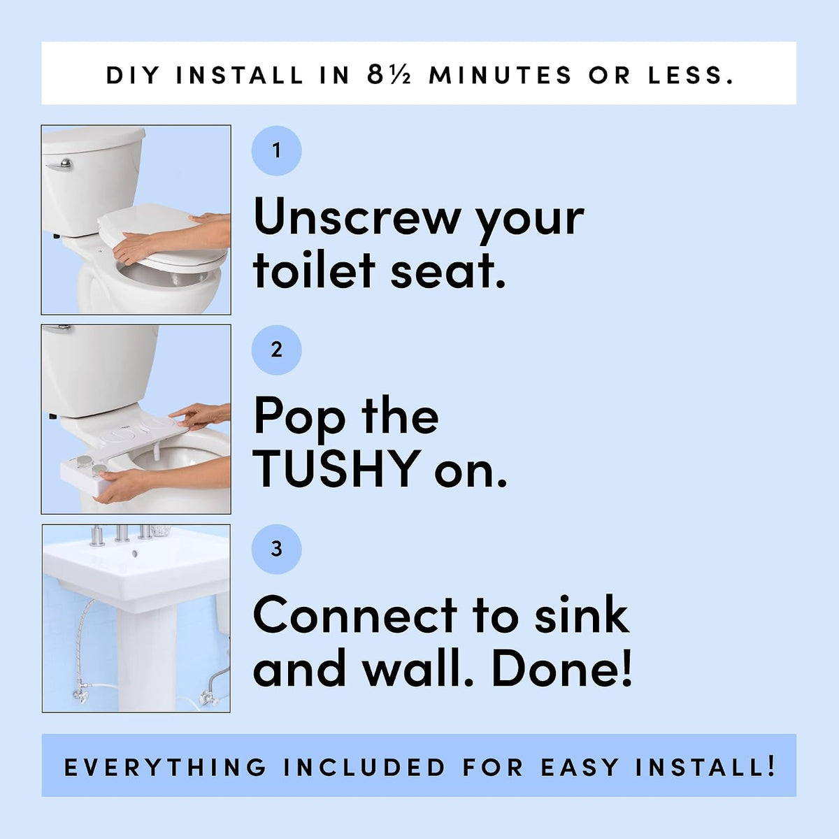 Classic 3.0 Bidet Toilet Seat Attachment, Brushed Nickel
