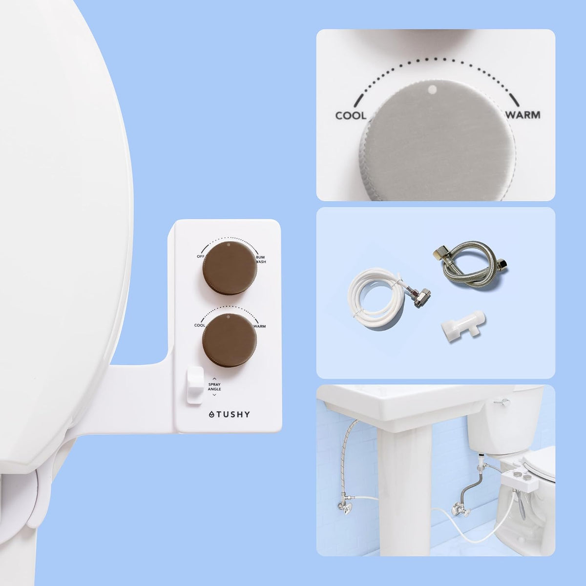 Classic 3.0 Bidet Toilet Seat Attachment, Brushed Nickel
