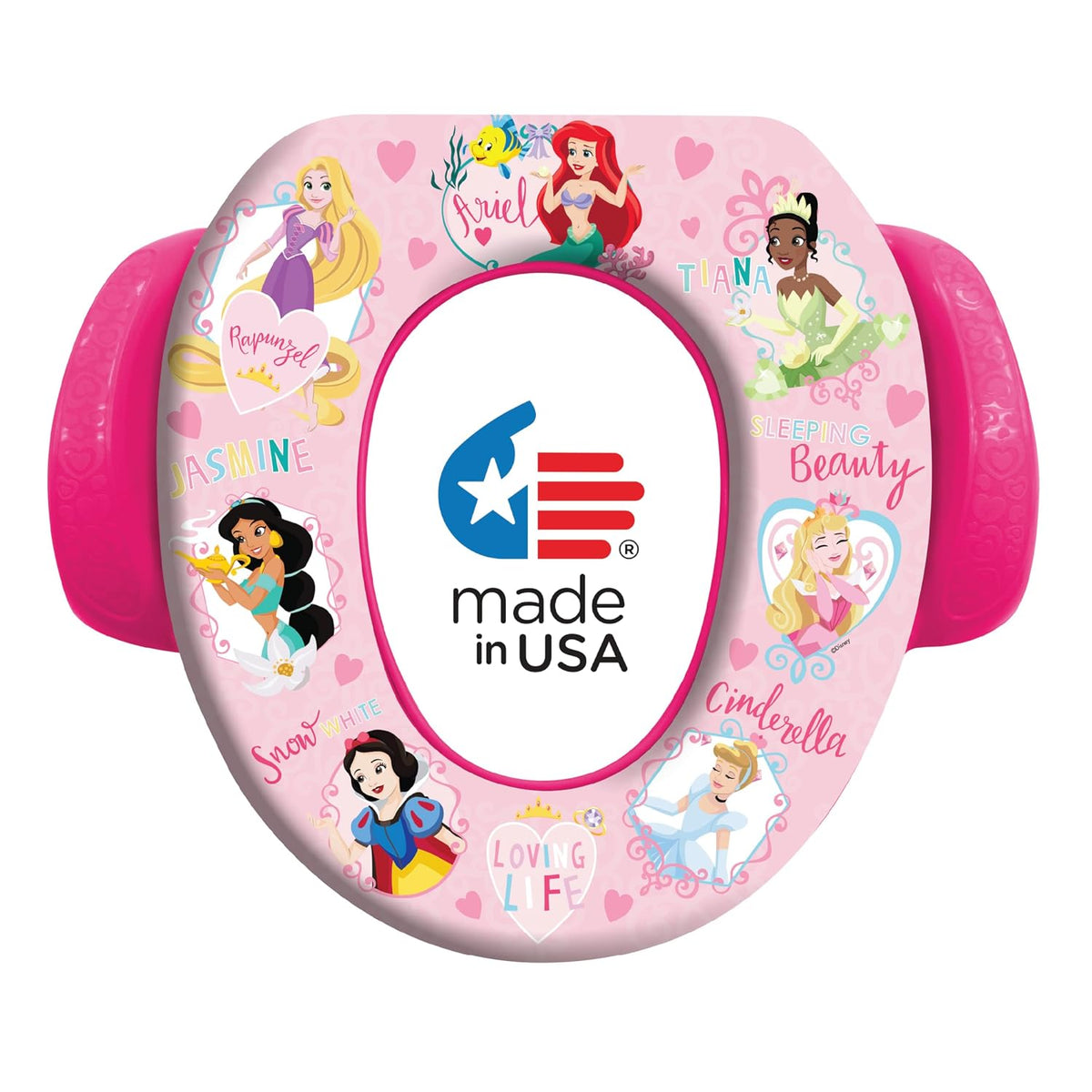 Princess "Loving Life" Soft Potty Seat and Potty Training Seat - Soft Cushion, Baby Potty Training, Safe, Easy to Clean