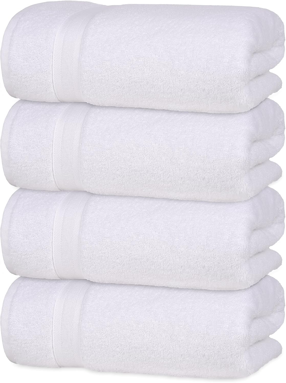 Quick-Dry, Soft & High Absorbent Hand Towels 16"x29" Cotton Turkish Hand Towel Set of 4 | Daily Use 100% Cotton Towels for Bathroom, Gym & More | Bathroom Hand Towels (4 Pcs, White)