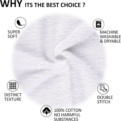 Quick-Dry, Soft & High Absorbent Hand Towels 16"x29" Cotton Turkish Hand Towel Set of 4 | Daily Use 100% Cotton Towels for Bathroom, Gym & More | Bathroom Hand Towels (4 Pcs, White)