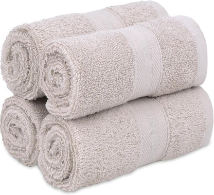 Quick-Dry, Soft & High Absorbent Hand Towels 16"x29" Cotton Turkish Hand Towel Set of 4 | Daily Use 100% Cotton Towels for Bathroom, Gym & More | Bathroom Hand Towels (4 Pcs, White)