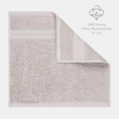 Quick-Dry, Soft & High Absorbent Hand Towels 16"x29" Cotton Turkish Hand Towel Set of 4 | Daily Use 100% Cotton Towels for Bathroom, Gym & More | Bathroom Hand Towels (4 Pcs, White)