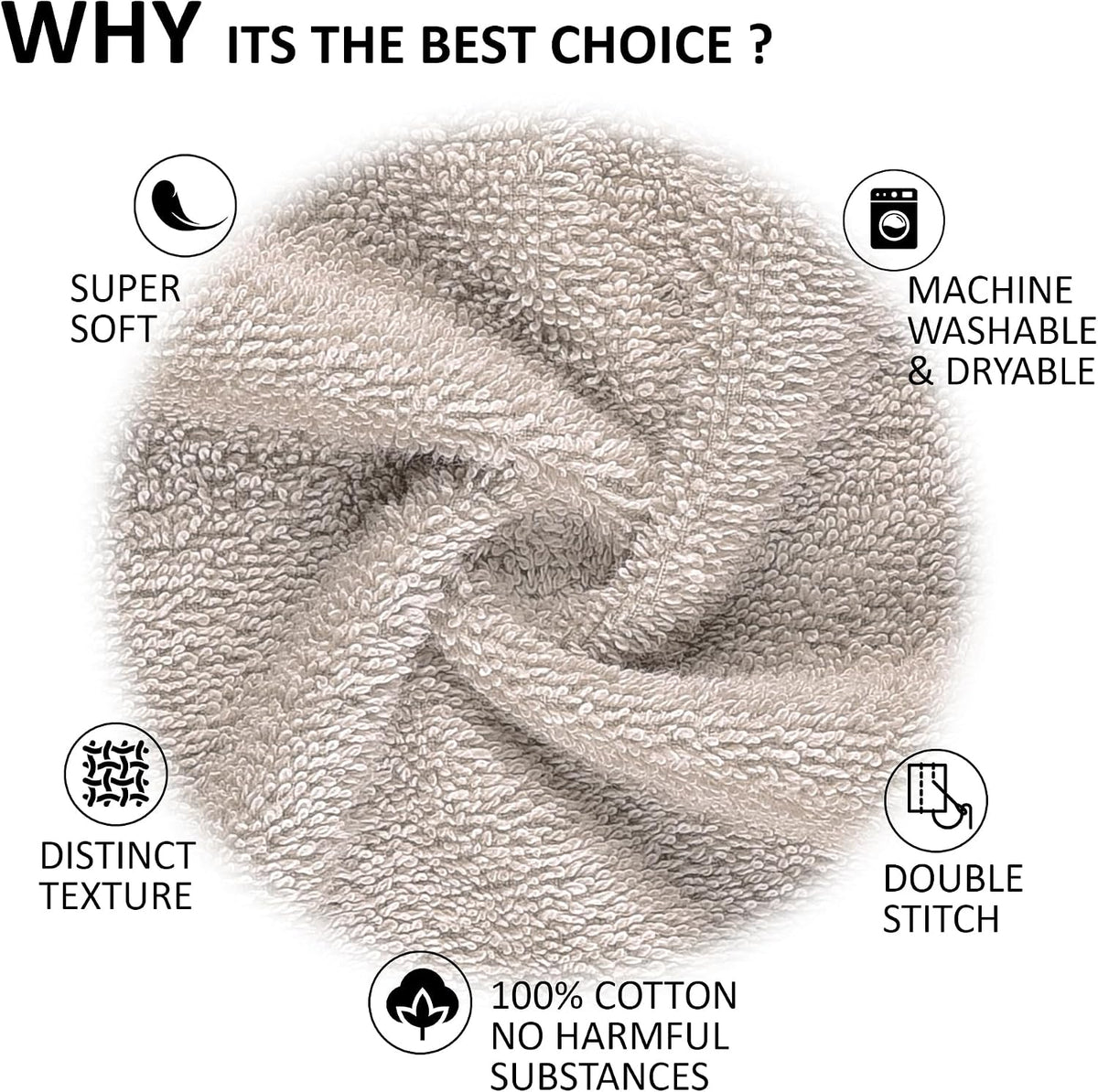 Quick-Dry, Soft & High Absorbent Hand Towels 16"x29" Cotton Turkish Hand Towel Set of 4 | Daily Use 100% Cotton Towels for Bathroom, Gym & More | Bathroom Hand Towels (4 Pcs, White)