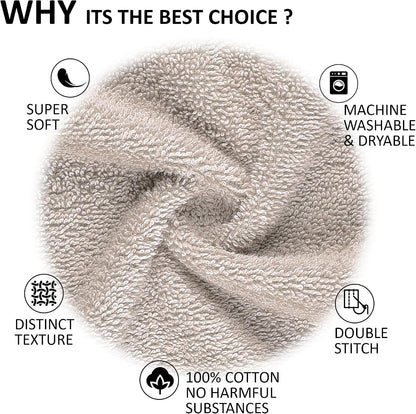 Quick-Dry, Soft & High Absorbent Hand Towels 16"x29" Cotton Turkish Hand Towel Set of 4 | Daily Use 100% Cotton Towels for Bathroom, Gym & More | Bathroom Hand Towels (4 Pcs, White)