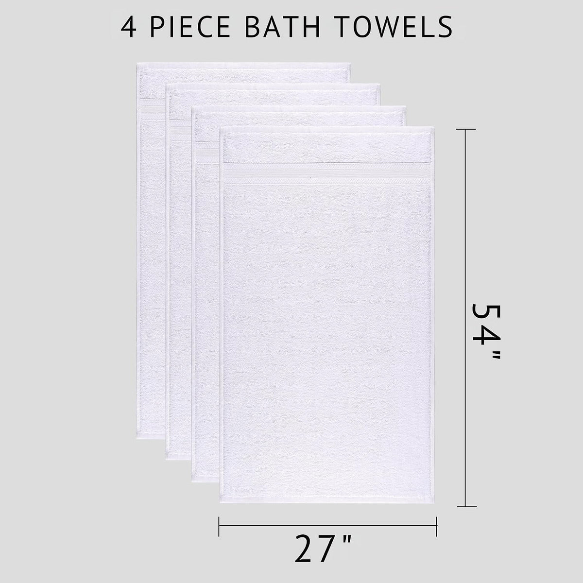 Quick-Dry, Soft & High Absorbent Hand Towels 16"x29" Cotton Turkish Hand Towel Set of 4 | Daily Use 100% Cotton Towels for Bathroom, Gym & More | Bathroom Hand Towels (4 Pcs, White)