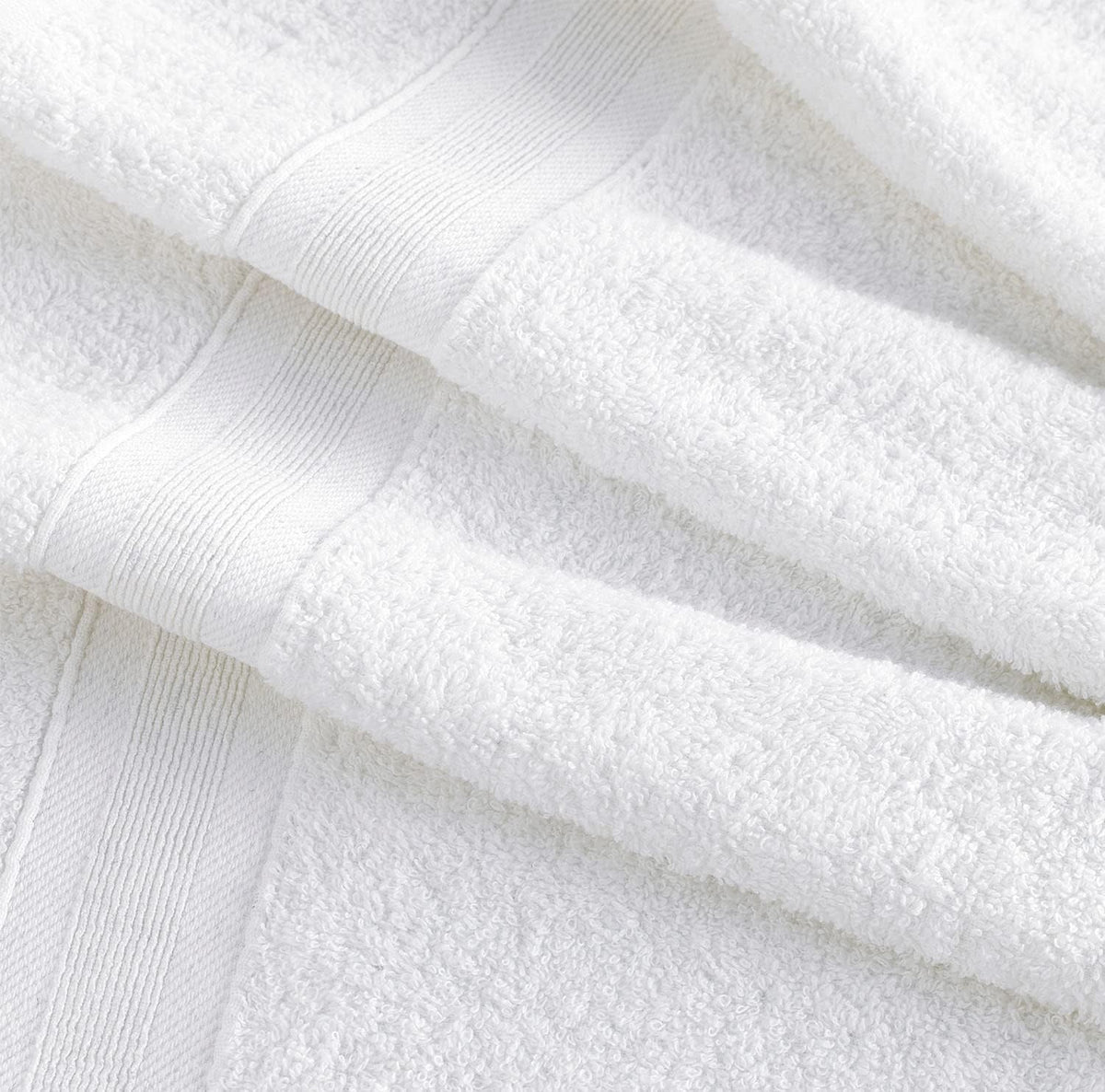 Quick-Dry, Soft & High Absorbent Hand Towels 16"x29" Cotton Turkish Hand Towel Set of 4 | Daily Use 100% Cotton Towels for Bathroom, Gym & More | Bathroom Hand Towels (4 Pcs, White)