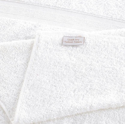 Quick-Dry, Soft & High Absorbent Hand Towels 16"x29" Cotton Turkish Hand Towel Set of 4 | Daily Use 100% Cotton Towels for Bathroom, Gym & More | Bathroom Hand Towels (4 Pcs, White)