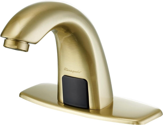 Touchless Bathroom Sink Faucet | Motion Automatic Sensor Faucet with Hole Cover Plate, Chrome