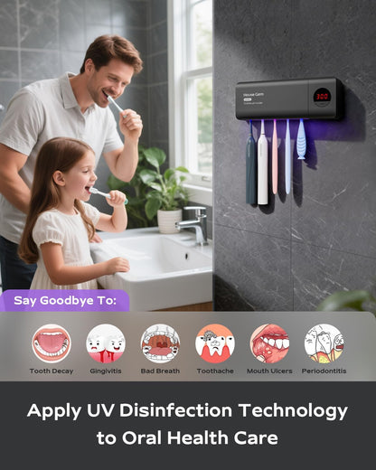 Toothbrush Holder for Bathroom Wall Mounted, Rechargeable - White
