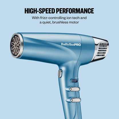 BabylissPRO Nano Titanium Hair Dryer, Professional 1875-Watt Blow Dryer, Lightweight, Ionic Technology Dries Hair Faster with Less Frizz