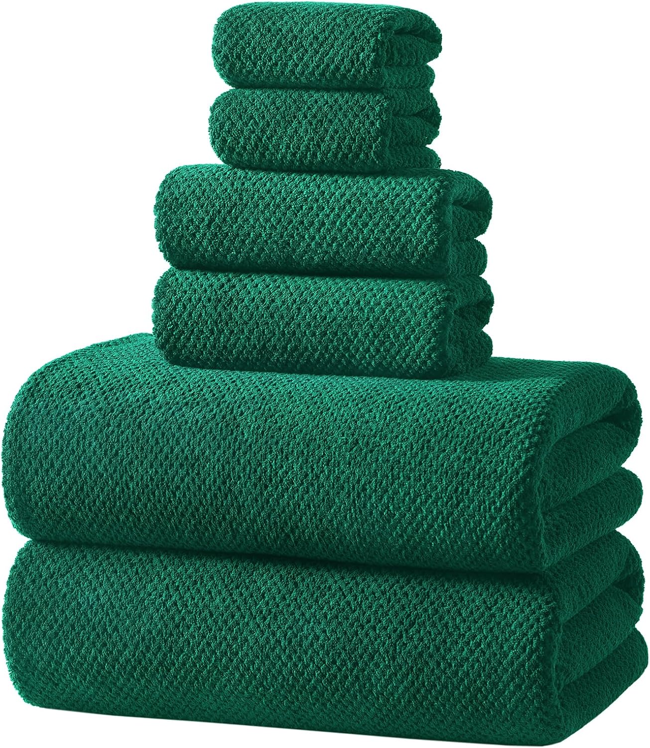 REDKISS Soft 6 Piece Bath Towels Set, 2 Large Bath Towel Sheet, 2 Hand Towels, 2 Washcloths, Highly Absorbent, Quick Dry, Lightweight Towel Sets Collection, Premium Gray Towels for Bathroom, Gym & Spa