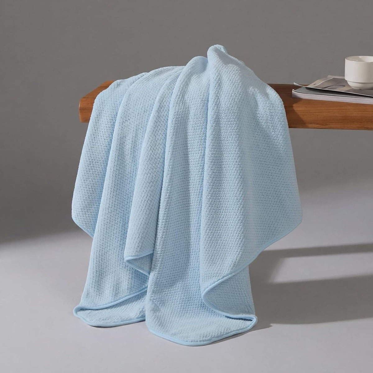 REDKISS Soft 6 Piece Bath Towels Set, 2 Large Bath Towel Sheet, 2 Hand Towels, 2 Washcloths, Highly Absorbent, Quick Dry, Lightweight Towel Sets Collection, Premium Gray Towels for Bathroom, Gym & Spa