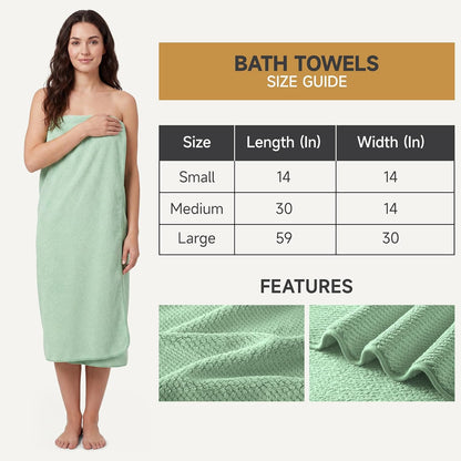 REDKISS Soft 6 Piece Bath Towels Set, 2 Large Bath Towel Sheet, 2 Hand Towels, 2 Washcloths, Highly Absorbent, Quick Dry, Lightweight Towel Sets Collection, Premium Gray Towels for Bathroom, Gym & Spa