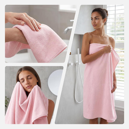 REDKISS Soft 6 Piece Bath Towels Set, 2 Large Bath Towel Sheet, 2 Hand Towels, 2 Washcloths, Highly Absorbent, Quick Dry, Lightweight Towel Sets Collection, Premium Gray Towels for Bathroom, Gym & Spa