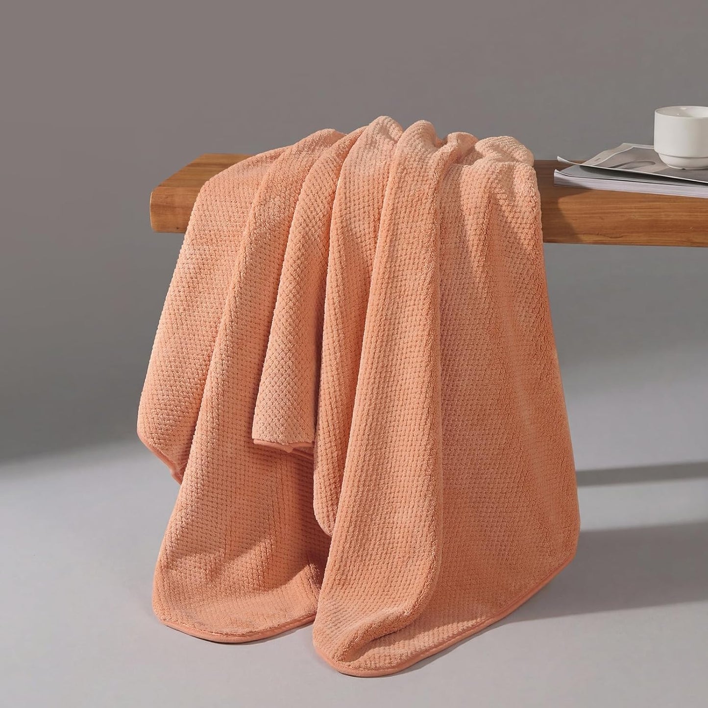 REDKISS Soft 6 Piece Bath Towels Set, 2 Large Bath Towel Sheet, 2 Hand Towels, 2 Washcloths, Highly Absorbent, Quick Dry, Lightweight Towel Sets Collection, Premium Gray Towels for Bathroom, Gym & Spa