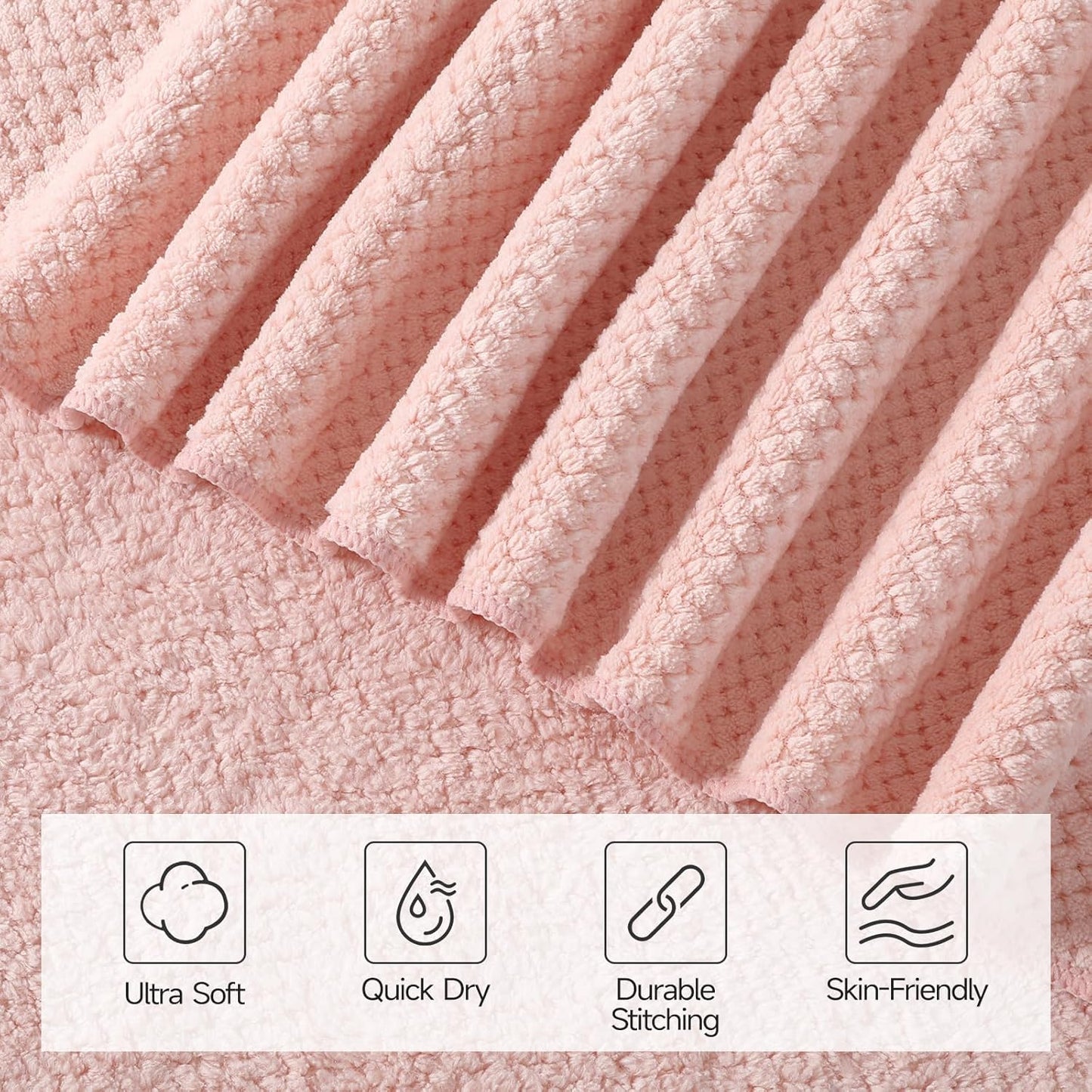 REDKISS Soft 6 Piece Bath Towels Set, 2 Large Bath Towel Sheet, 2 Hand Towels, 2 Washcloths, Highly Absorbent, Quick Dry, Lightweight Towel Sets Collection, Premium Gray Towels for Bathroom, Gym & Spa