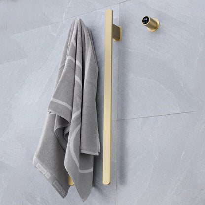 Bathroom Heated Towel Rack, Brushed Gold Towel Warmer, 2Bars, 110V | Smart Touch Control, Wall Mounted, Concealed Hardwired, Stainless Steel, Dry Towels in Modern Bathrooms, Space-Saving Design