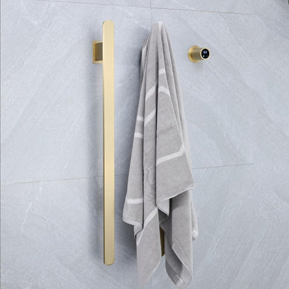 Bathroom Heated Towel Rack, Brushed Gold Towel Warmer, 2Bars, 110V | Smart Touch Control, Wall Mounted, Concealed Hardwired, Stainless Steel, Dry Towels in Modern Bathrooms, Space-Saving Design