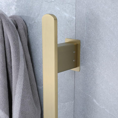 Bathroom Heated Towel Rack, Brushed Gold Towel Warmer, 2Bars, 110V | Smart Touch Control, Wall Mounted, Concealed Hardwired, Stainless Steel, Dry Towels in Modern Bathrooms, Space-Saving Design