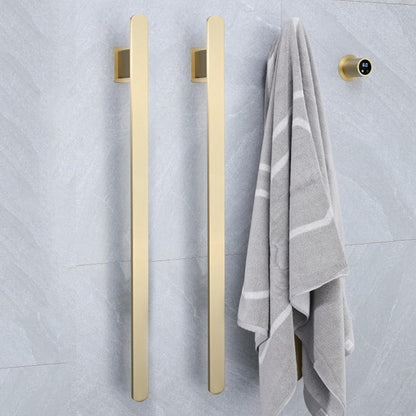 Bathroom Heated Towel Rack, Brushed Gold Towel Warmer, 2Bars, 110V | Smart Touch Control, Wall Mounted, Concealed Hardwired, Stainless Steel, Dry Towels in Modern Bathrooms, Space-Saving Design