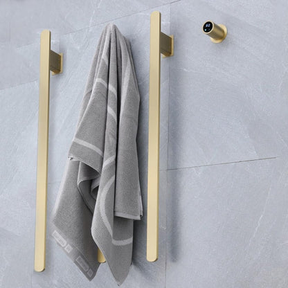Bathroom Heated Towel Rack, Brushed Gold Towel Warmer, 2Bars, 110V | Smart Touch Control, Wall Mounted, Concealed Hardwired, Stainless Steel, Dry Towels in Modern Bathrooms, Space-Saving Design