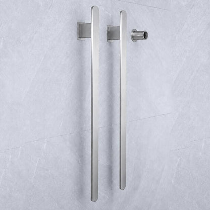 Bathroom Heated Towel Rack, Brushed Gold Towel Warmer, 2Bars, 110V | Smart Touch Control, Wall Mounted, Concealed Hardwired, Stainless Steel, Dry Towels in Modern Bathrooms, Space-Saving Design