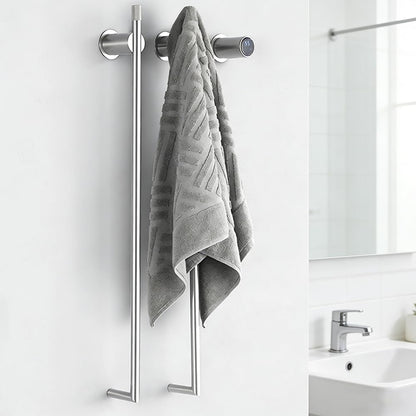 Bathroom Heated Towel Rack, Brushed Gold Towel Warmer, 2Bars, 110V | Smart Touch Control, Wall Mounted, Concealed Hardwired, Stainless Steel, Dry Towels in Modern Bathrooms, Space-Saving Design