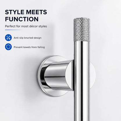 Bathroom Heated Towel Rack, Brushed Gold Towel Warmer, 2Bars, 110V | Smart Touch Control, Wall Mounted, Concealed Hardwired, Stainless Steel, Dry Towels in Modern Bathrooms, Space-Saving Design