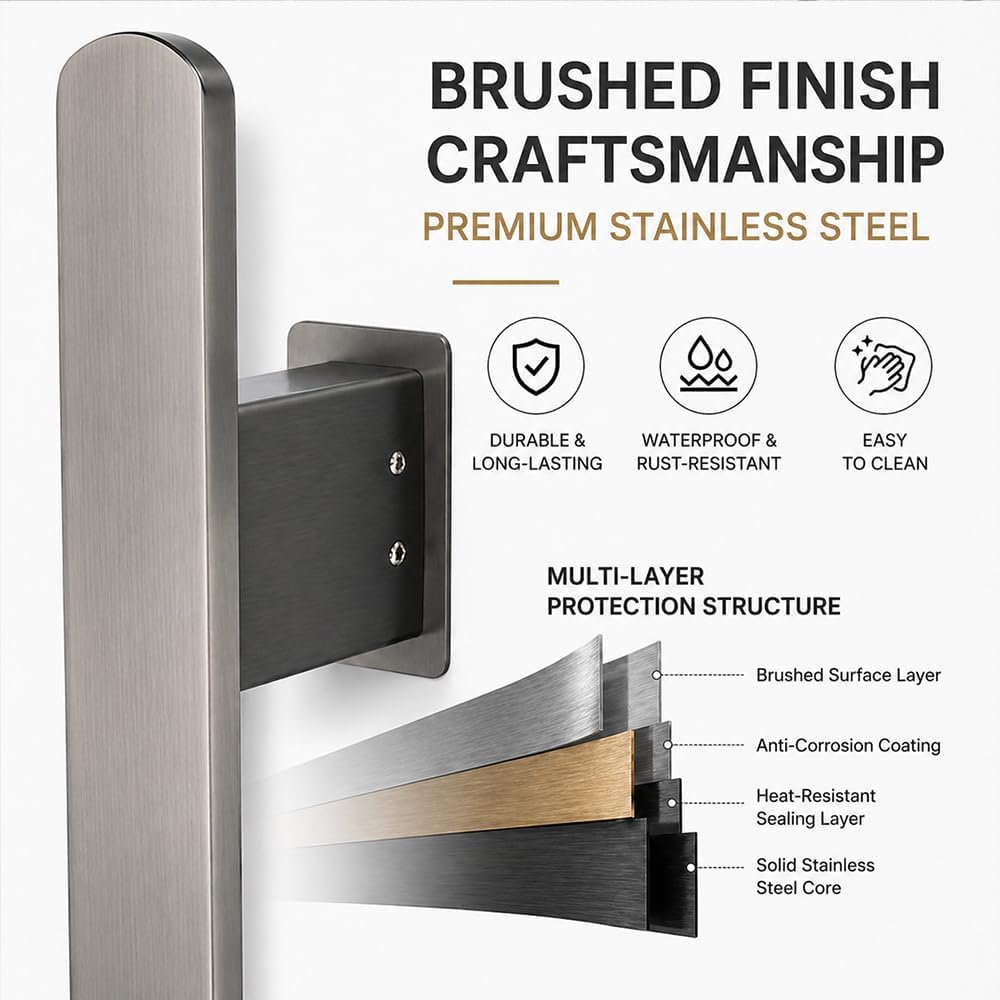 Bathroom Heated Towel Rack, Brushed Gold Towel Warmer, 2Bars, 110V | Smart Touch Control, Wall Mounted, Concealed Hardwired, Stainless Steel, Dry Towels in Modern Bathrooms, Space-Saving Design