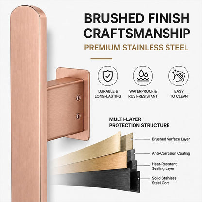 Bathroom Heated Towel Rack, Brushed Gold Towel Warmer, 2Bars, 110V | Smart Touch Control, Wall Mounted, Concealed Hardwired, Stainless Steel, Dry Towels in Modern Bathrooms, Space-Saving Design