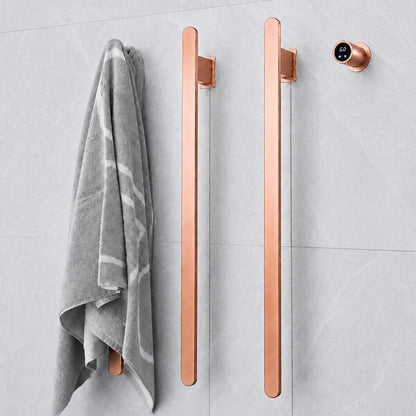 Bathroom Heated Towel Rack, Brushed Gold Towel Warmer, 2Bars, 110V | Smart Touch Control, Wall Mounted, Concealed Hardwired, Stainless Steel, Dry Towels in Modern Bathrooms, Space-Saving Design
