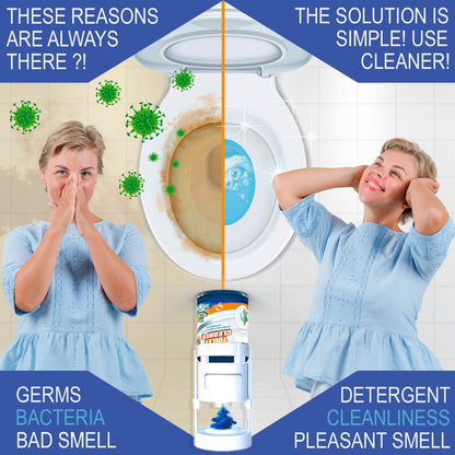 eHouse Refill bottle for Automatic Toilet Bowl Cleaner with antibacterial and cleaning properties, rich foam, and a pleasant Lemon fragrance (bottle only, no device included).
