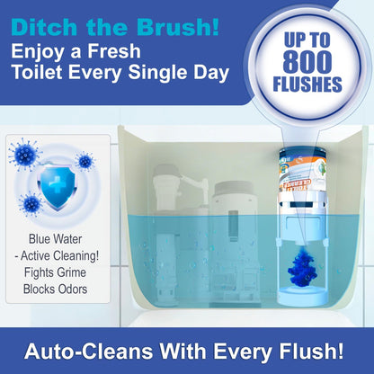 eHouse Refill bottle for Automatic Toilet Bowl Cleaner with antibacterial and cleaning properties, rich foam, and a pleasant Lemon fragrance (bottle only, no device included).