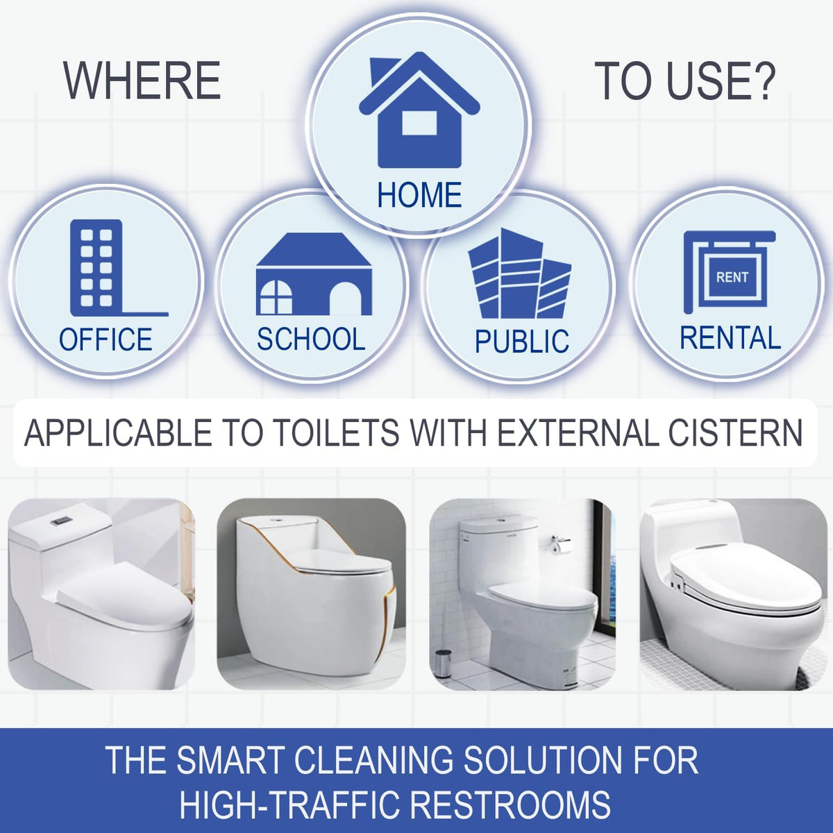 eHouse Refill bottle for Automatic Toilet Bowl Cleaner with antibacterial and cleaning properties, rich foam, and a pleasant Lemon fragrance (bottle only, no device included).