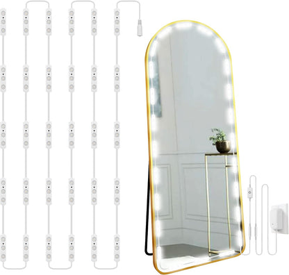 Hollywood Glam Led Vanity Lights Kit, 14ft Dimmable Mirror Lights, Full Body & Bathroom Lighting, Plug in Floor Light with Power Supply (Mirror not Inlcuded)