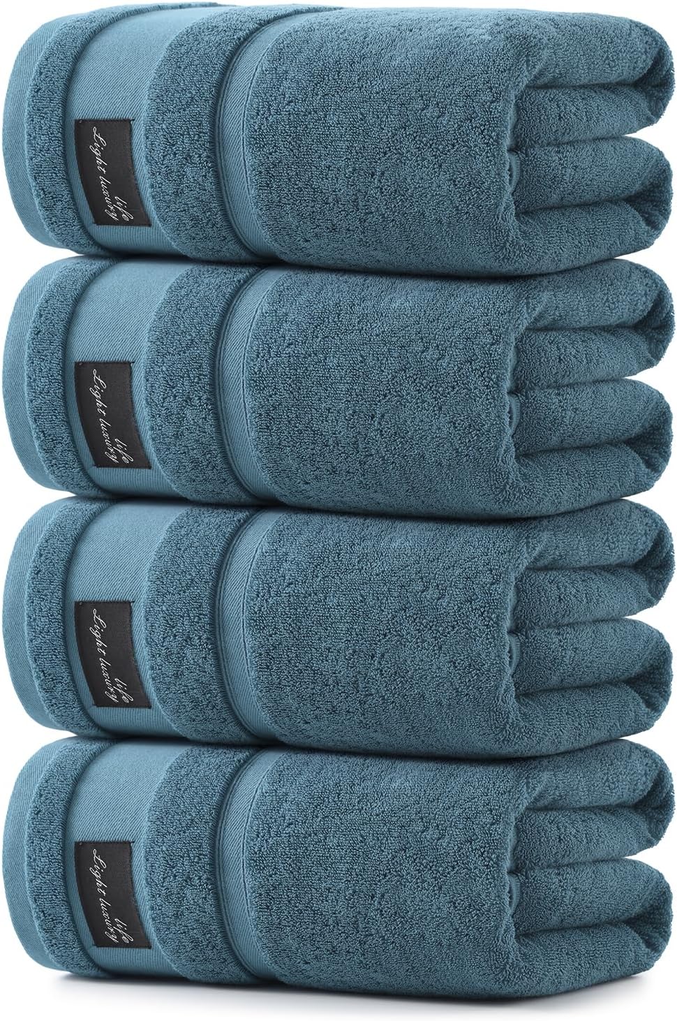 REDKISS Large Bath Towels, 100% Cotton, 31x63 in,Heavyweight 760G, Highly Absorbent & Quick Dry, Super Soft Luxury Shower Towels for Bathroom,Hotel Collection - Blue